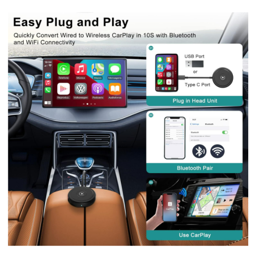 Adaptador Carplay para Carro  Preto 2