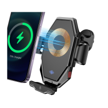 Wireless Car Charger, Smart 15W Fast Charging Automatic Coil Alignment Car Charger Phone Mount Phone Holder fit(Black)