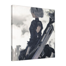 Canvas Print Only Nier Automata 2B Wall Art Poster Room Decor 18x18 inch No Frame