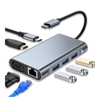 Usb-C Multiport Hub Adapter Hdmi Vga Pd Grey