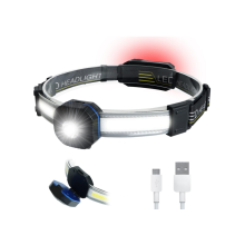 Rechargeable LED Headlamp, IPX4 Waterproof LED Headlamp, Flashlight, 10 Modes, 210 Wide Angle Lighting, COB Headlamps(Black)