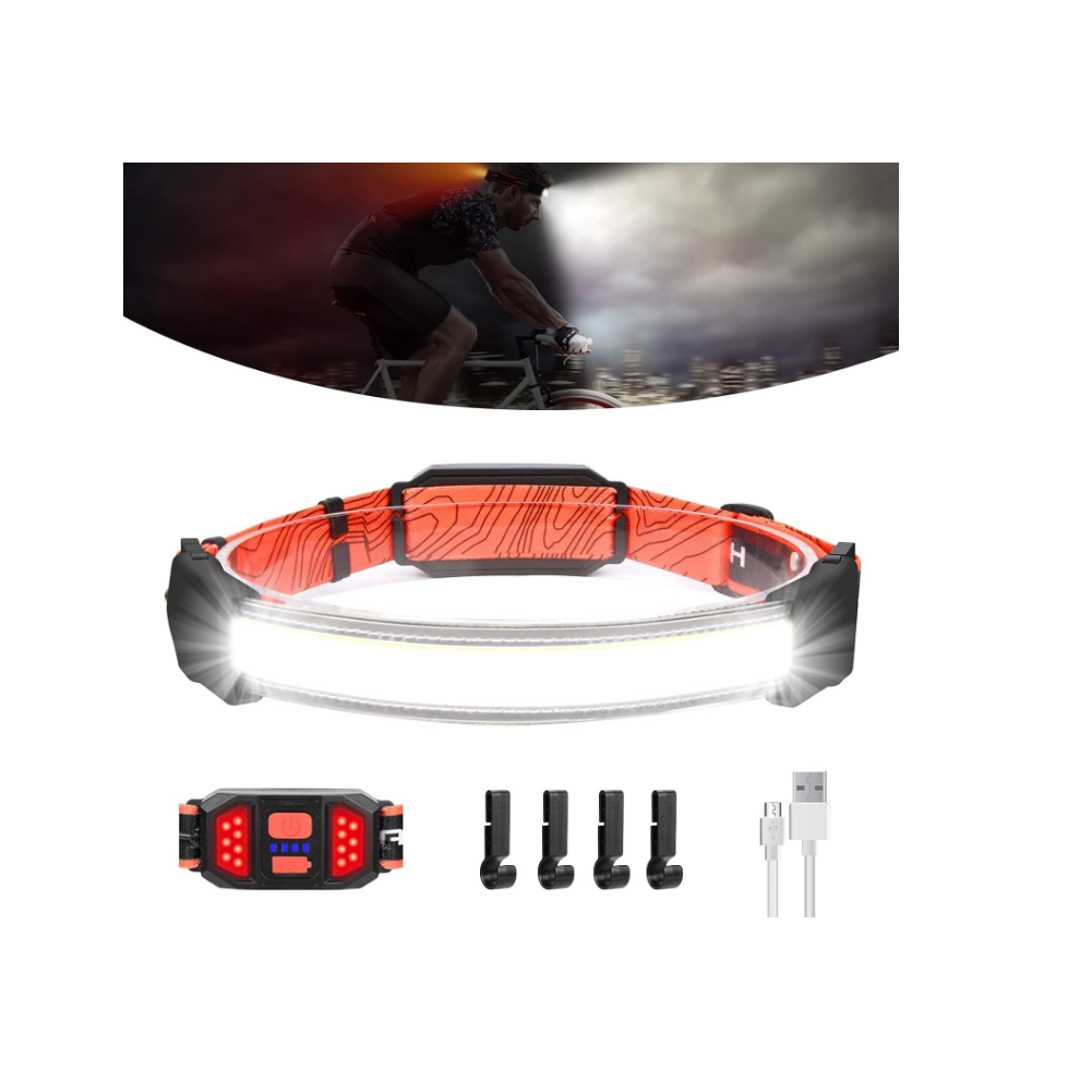 Photos - Flashlight Chronus Head Torch, COB Headlamp 500 Lumen for Running Cycling Camping Fishing Hiking(Black)