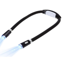 Neck Reading Light Book Light for Reading in Bed 4 LED 3 Modes Neck Reading Lamp Hands Free Flexible Torch for Readers U-Shaped LED(Black)