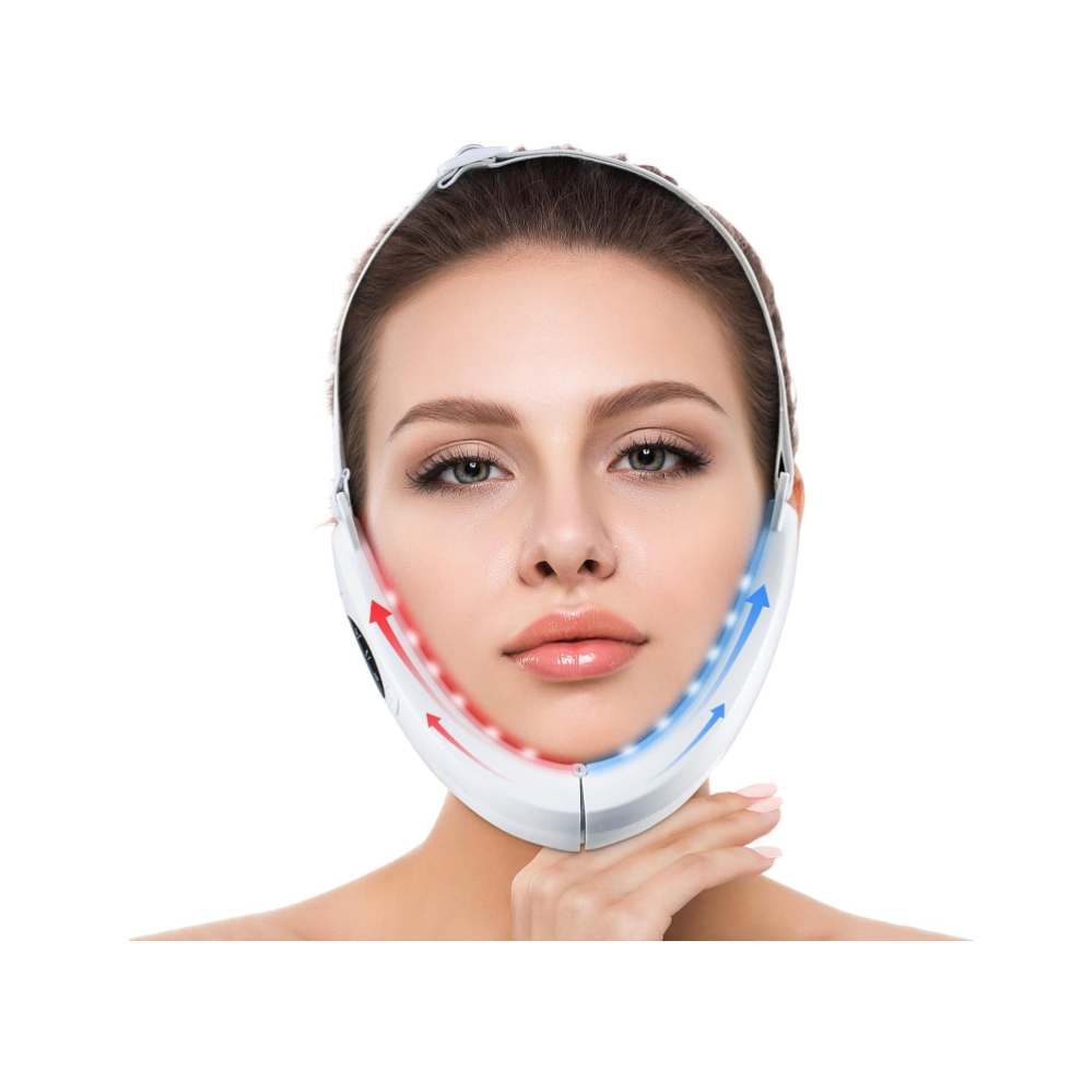 Chronus White Electric Face Massager, Double Chin Reducer, Skin Tightening (White)
