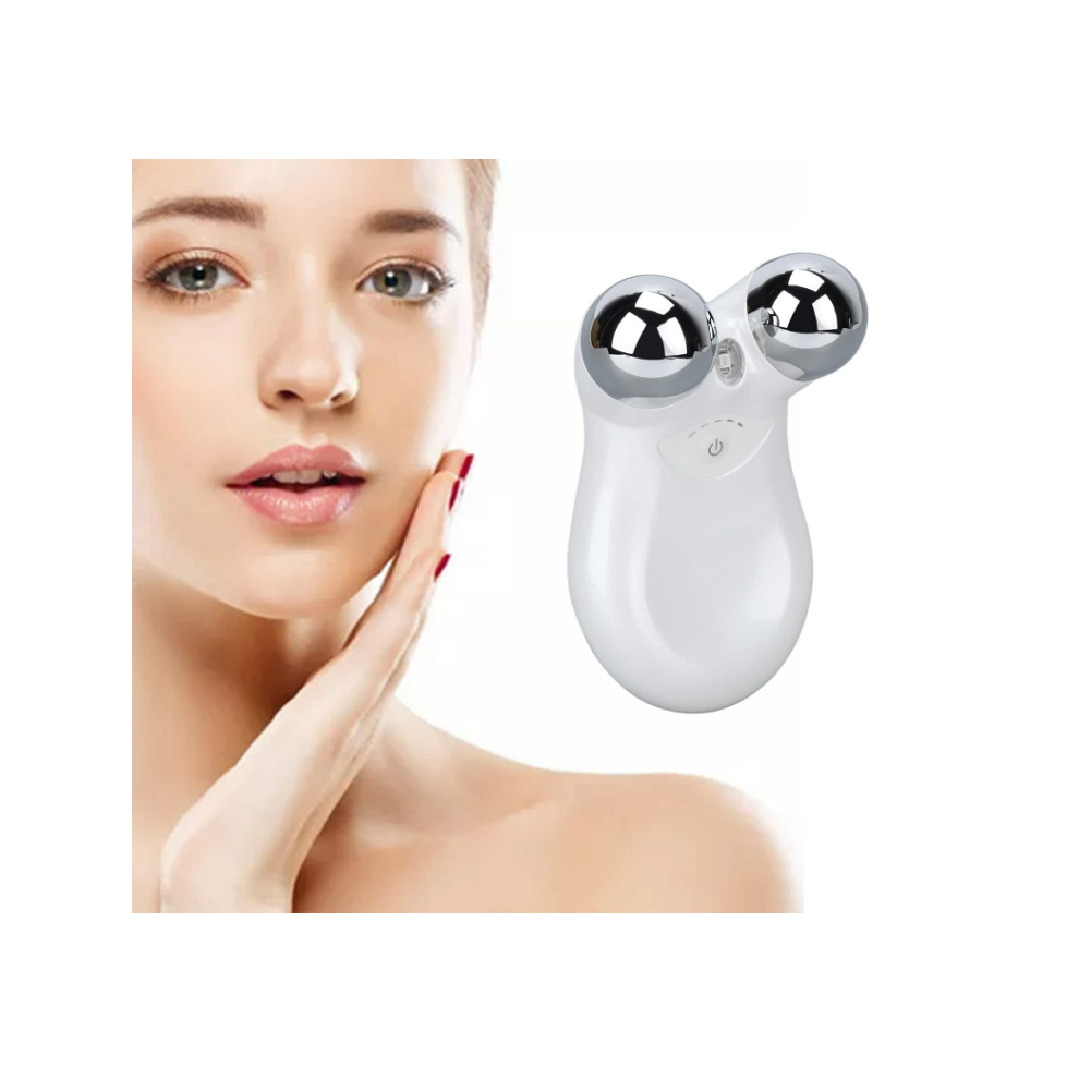 Chronus White Facial Lifting Massager,Electric Microcurrent Lifting Wrinkle Puffiness Removal Beauty Instrument 3 Gears Mini Facial Toning Device(White)