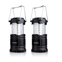 Camping Lantern, 2 Pcs Collapsible LED Lantern Portable Outdoor Flashlight Lanterns 30 LED(Black)