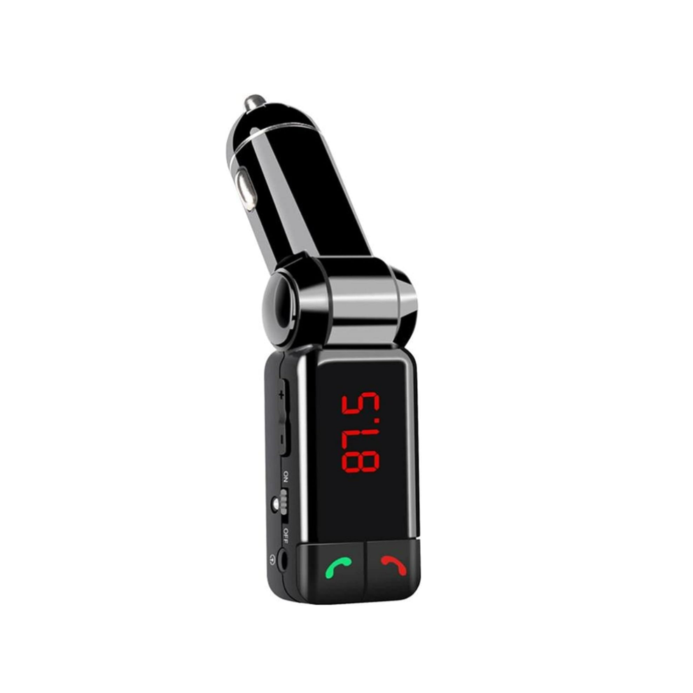 Chronus FM Transmitters,Chronus Bluetooth Car Kit FM Transmitter Handsfree Aux Mp3 Player Modulator with LED Display Portable Dual USB Charger(Black)