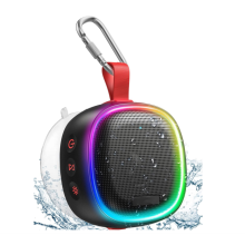 Chronus 2023 Bluetooth Speaker with RGB Light, IPX7 Waterproof Portable Shower Speaker w/HD Sound, TWO Pairing, Bass, 20H Playtime(Black)