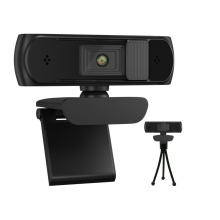 Webcam Full HD 1080P avec mise au point automatique, noire