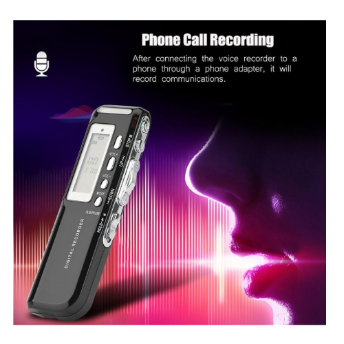 Mini grabadora de voz digital negra de 8 GB 2