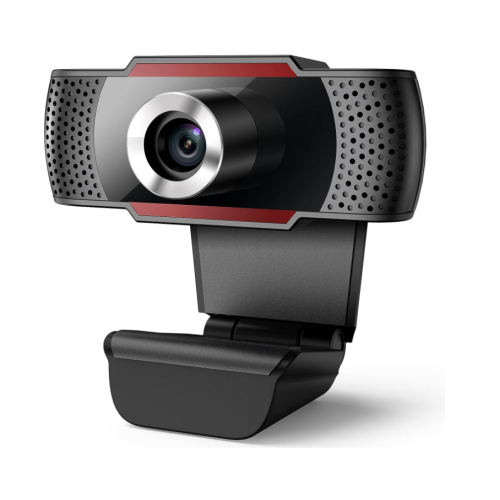 Webcam 1080P com microfone, câmera USB HD para PC, plug and play (preta)