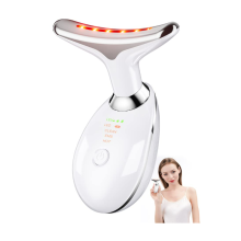 Anti Wrinkles Face Neck Device, Double Chin Facial Massager with Triple Action LED Heat Modes for Skin Care, Improve, Tightening(White)
