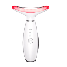 3-in-1 Beauty Massager for Face and Neck, Based on Triple Action LED, Thermal, and Vibration Technologies for Skin Care,Improve,Firm(White)