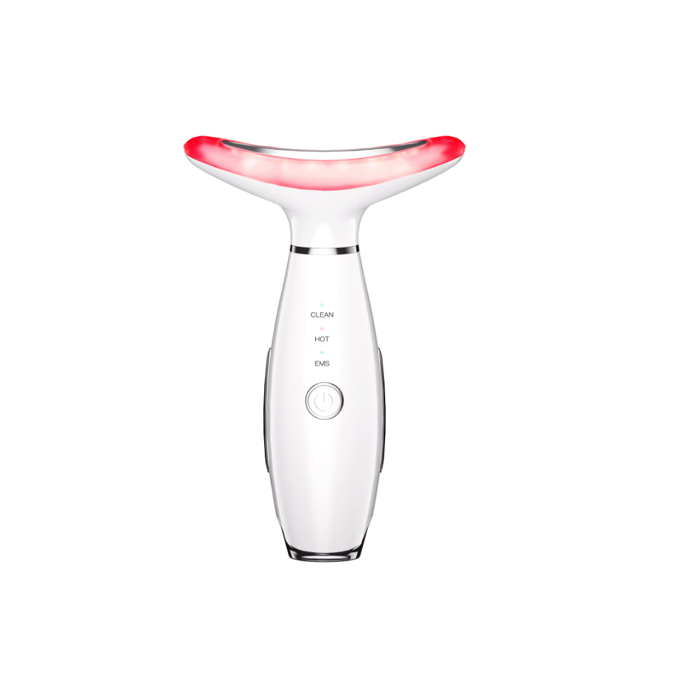 Chronus 3-In-1 Beauty Massager For Face And Neck, Based On Triple Action Led, Thermal, And Vibration Technologies For Skin Care,Improve,Firm(White)