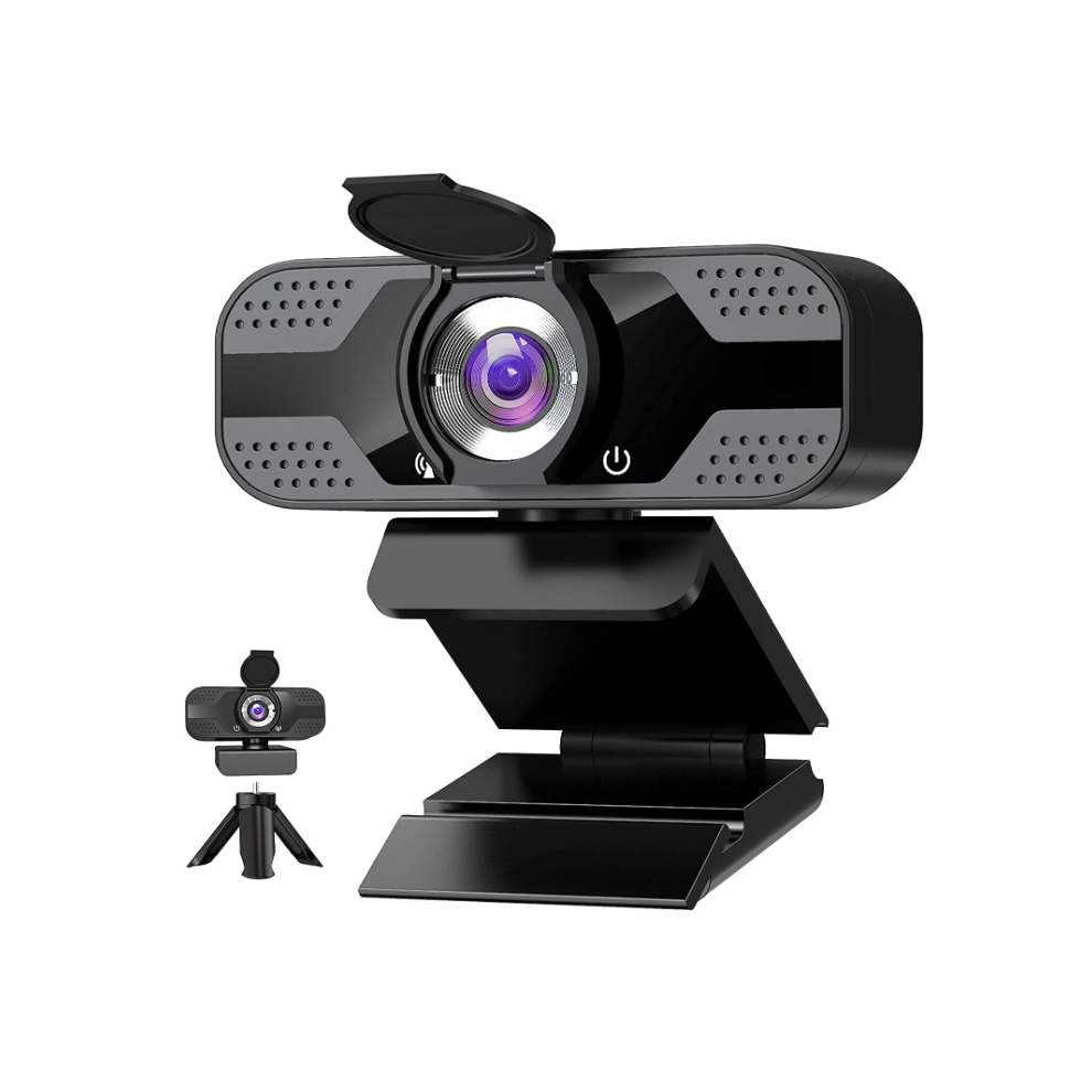 Chronus Webcam with Microphone for Desktop,Streaming Webcam with Flexible Rotatable Wide Angle Webcam for PC Zoom Video/Gaming/Laptop/Skype(Black)