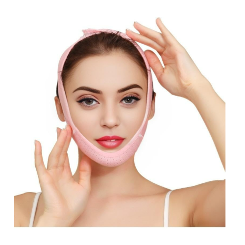 Éliminateur de double menton Masque de levage en V avec (rose) 2