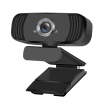 Webcam 360 giratória com microfone e capa de privacidade, 1080P USB para PC, laptop, transmissão ao vivo (preta)