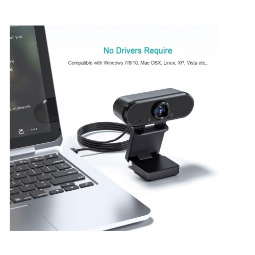 Webcam HD avec microphone 1080P noire 1