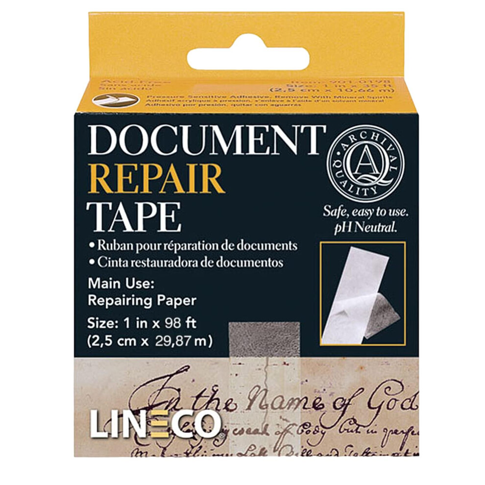 Lineco Transparent Document Repair Tape Self Adhesive 2.5Cm X 30M 696746203876