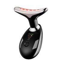 Anti Wrinkles Face Neck Device, Double Chin Facial Massager with Triple Action LED Heat Modes for Skin Care, Improve, Tightening(Black)