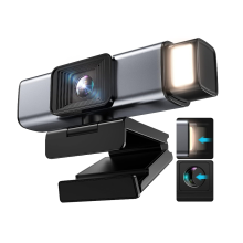 Webcam 2K avec microphone et protection de la vie privée Plug and Play USB Noir