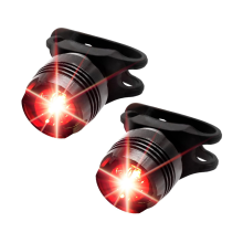 2pcs Red LED Bicycle Tail Light, Mini Back Safety Bike Lights for Skateboard Kids Scooter MTB Rack, IPX5 Waterproof Taillight(Black)
