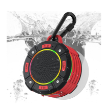 Chronus Bluetooth Speaker,Portable Shower Speakers Waterproof with LED Lights,with Stereo,1000mAh,Wireless Speakers for Work, Travel,Party(Black)