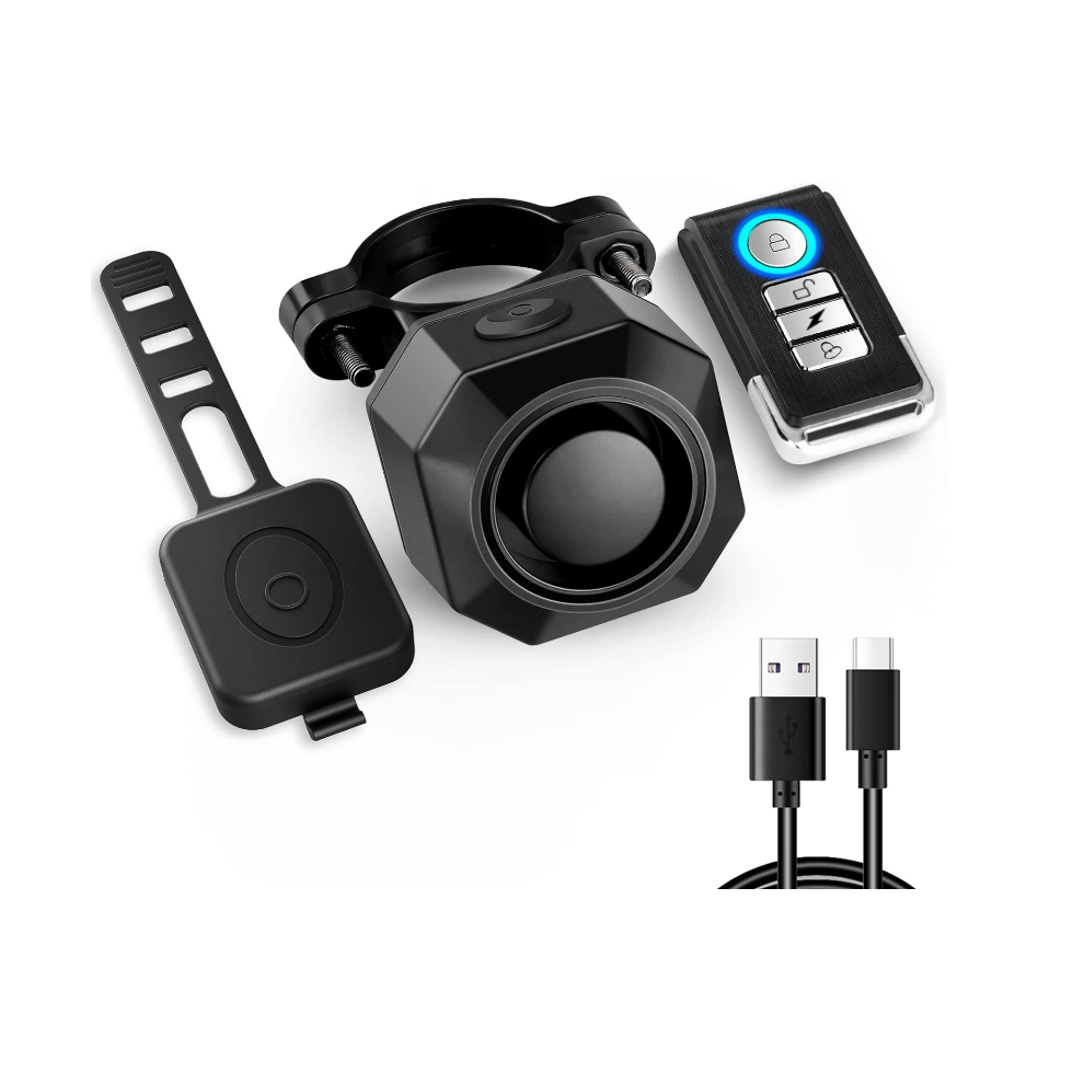 Chronus 110dB Rechargeable Bike Horn w/Remote, Waterproof (Black)