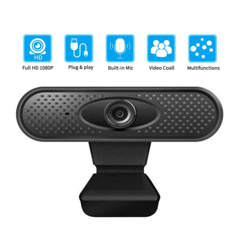 1080p webcam with microphone,Computer USB Webcam for Desktop/Laptop External PC Camera, Streaming Webcam(Black) 1