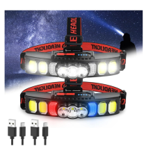 Headlamp, 2 Pcs Led Rechargeable Headlamp 18000 High Lumen Head Flashlight for Outdoor Fishing, Hiking, Camping, Running(Black)