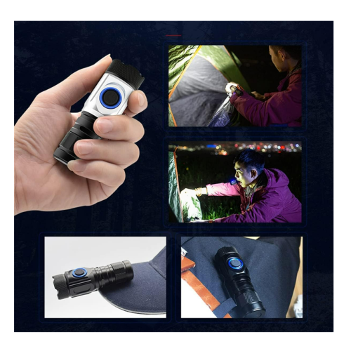 Flashlight, USB Rechargeable Strong Light Mini Flashlight, Suitable For Hiking, Camping, Searching, Daily Carrying(Black) 2