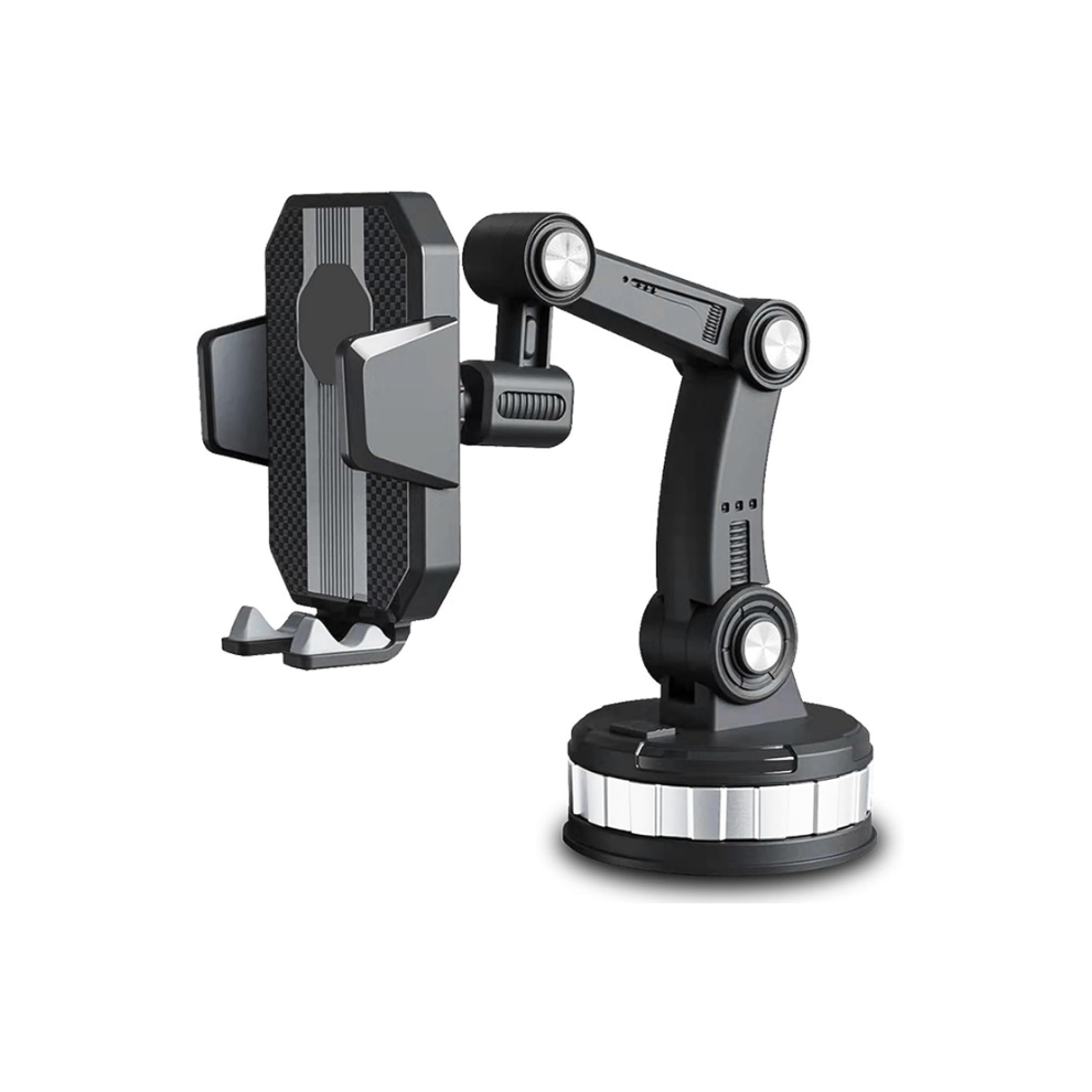 Chronus Car Phone Holder Long Arm Mount, Large Suction Cup, Windshield, Center Console, Phone Holder,Strong Suction Cell Phone Car Mount(Black) Black 9331562997165