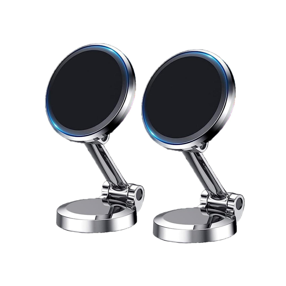 Chronus 2 Pack Alloy Folding Magnetic Car Phone Holder 360 Rotation Magnetic Cell Phone Holder For Car [Super Strong 10 Magnet] For All 9331562997264