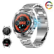Chronus Smart Watch for Men Make Answer Calls 1.43" AMOLED Ultra HD Screen for iPhone Android Silver