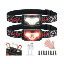 2 Pack,Super Bright LED Headlamp with Motion Sensor,1500 Lumen Waterproof Headlight for Kids & Adults,9 Lighting Modes(Black)