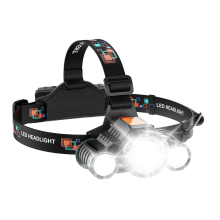 Head Torch LED Super Bright Rechargeable – Zoomable 5000 Lumen Head Torches Rechargeable Headlight 3 LEDs 5 Modes Headlamp(Black)