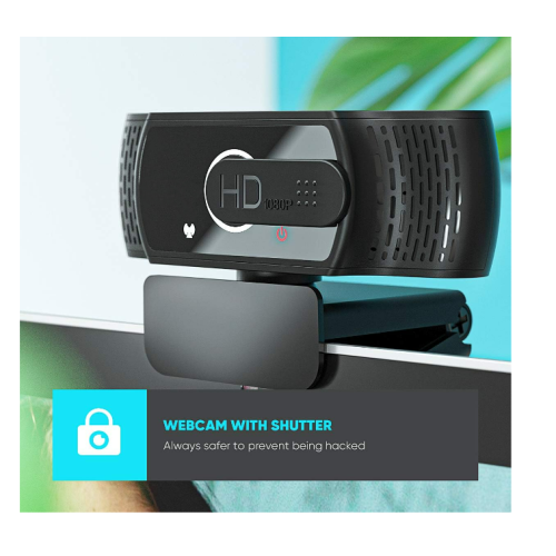 Webcam 1080p avec microphone et cache de confidentialité - Noir 2