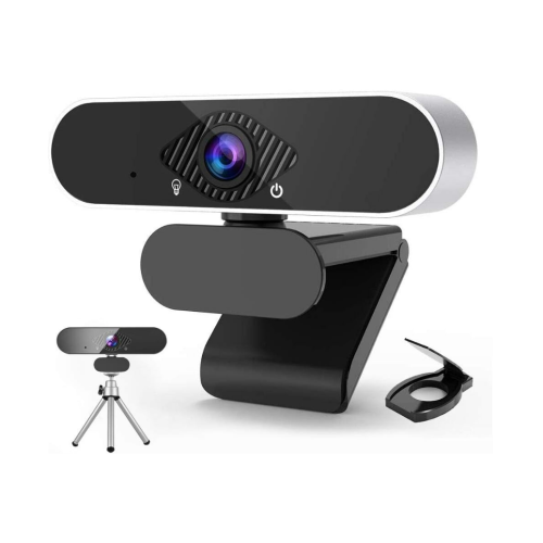 Webcam 1080P avec microphone Full HD USB Fisheye grand angle - Noir