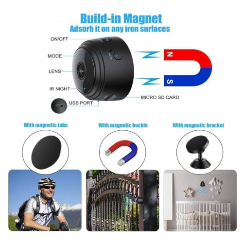 Mini caméra espion 1080P HD noire (9331562926097) 2