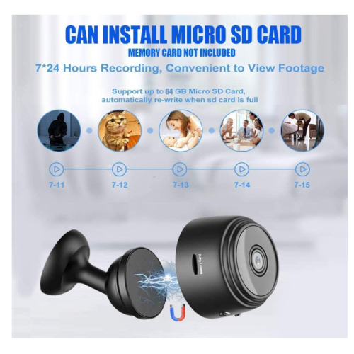 Mini caméra espion 1080P HD noire (9331562926097) 1