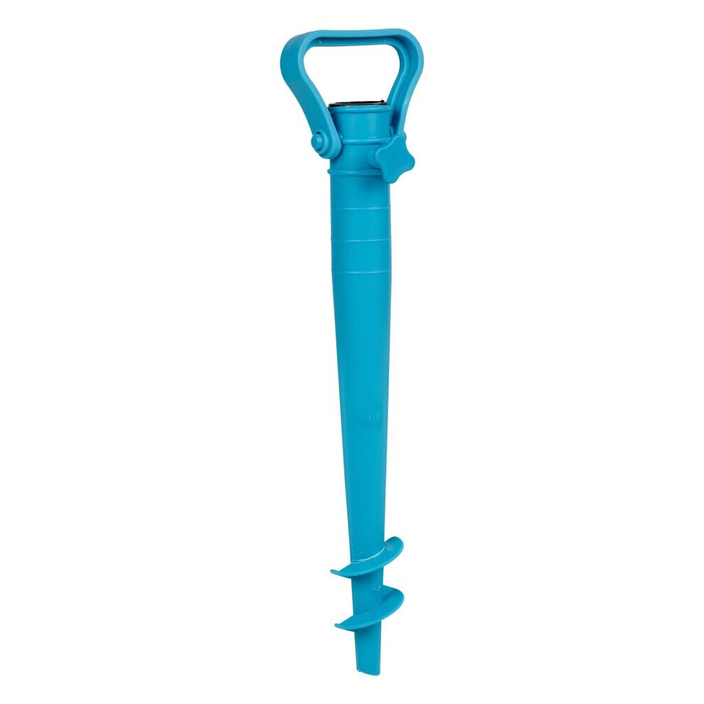 (1 Blue) Screw In Colourful Parasol Umbrella Holder Anchor Spikes Stand Beach Garden Pegs