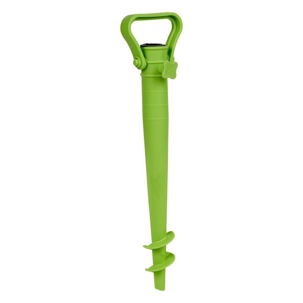 (1 Green) Screw In Colourful Parasol Umbrella Holder Anchor Spikes Stand Beach Garden Pegs