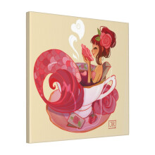 Canvas Print Only Tea Mermaid Wall Art Poster Room Decor 18x18 inch No Frame
