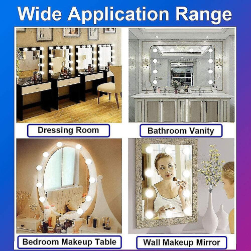 Diy Hollywood Style Led Vanity Makeup Mirror Lights With 14 Globe Bulbs 2