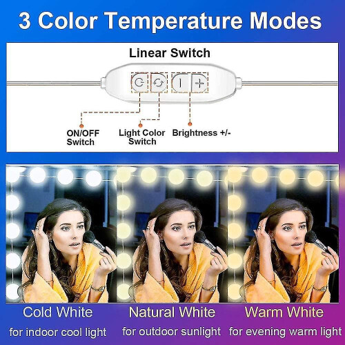 Diy Hollywood Style Led Vanity Makeup Mirror Lights With 14 Globe Bulbs 1