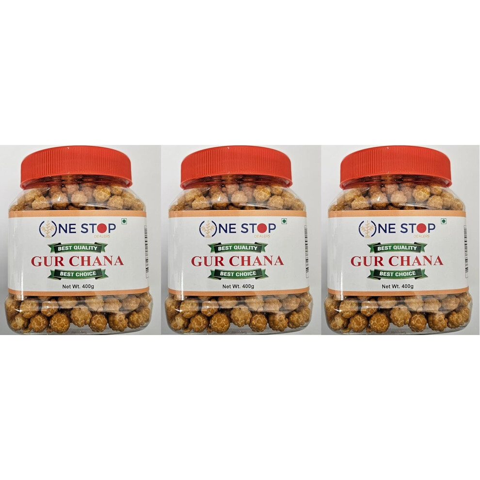 (Pack of 3) Gur Chana (400 G) Snack- Used to Eat on Vrat/Upvas