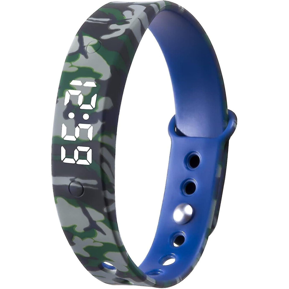 (Camouflage ) Vibration Alarm Watch - 15 Vibration Alarms With Countdown Timer Blue 9430790890542