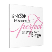 Canvas Print Only Mary Poppins Practically Perfect 5 Wall Art Poster Room Decor 18x18 inch No Frame