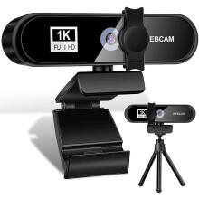 Chronus Webcam 2K with con Microphone, Full HD Webcam PC Web Camera USB 2.0, Streaming Webcam Web Camera Noise Reduction (black)