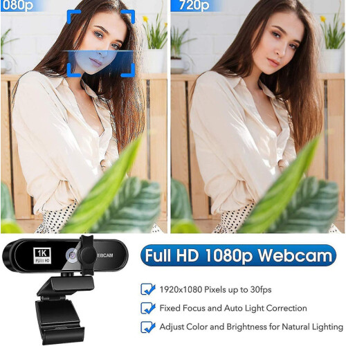 Chronus Webcam 2K with con Microphone, Full HD Webcam PC Web Camera USB 2.0, Streaming Webcam Web Camera Noise Reduction (black) 2